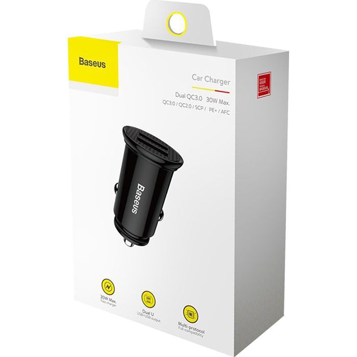 Зарядное устройство Baseus Circular Plastic А+А 30W 2 USB Black (CCALL-YD01) изображение 3