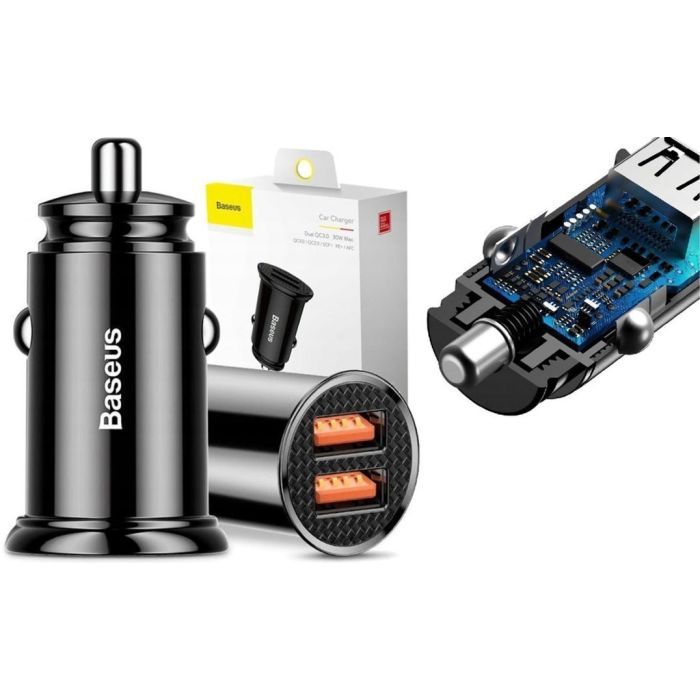 Зарядное устройство Baseus Circular Plastic А+А 30W 2 USB Black (CCALL-YD01) изображение 6