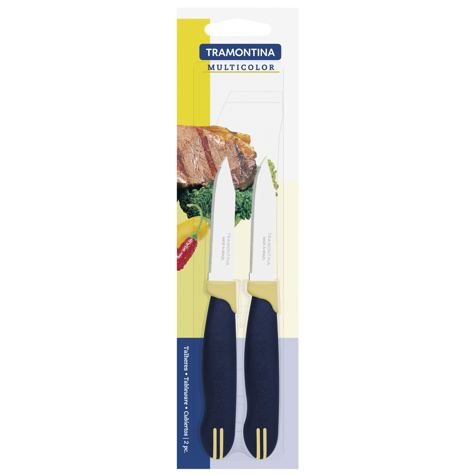 Набор ножей Tramontina Multicolor Vegetable Serrate 76 мм 2 шт (23528/213) изображение 3