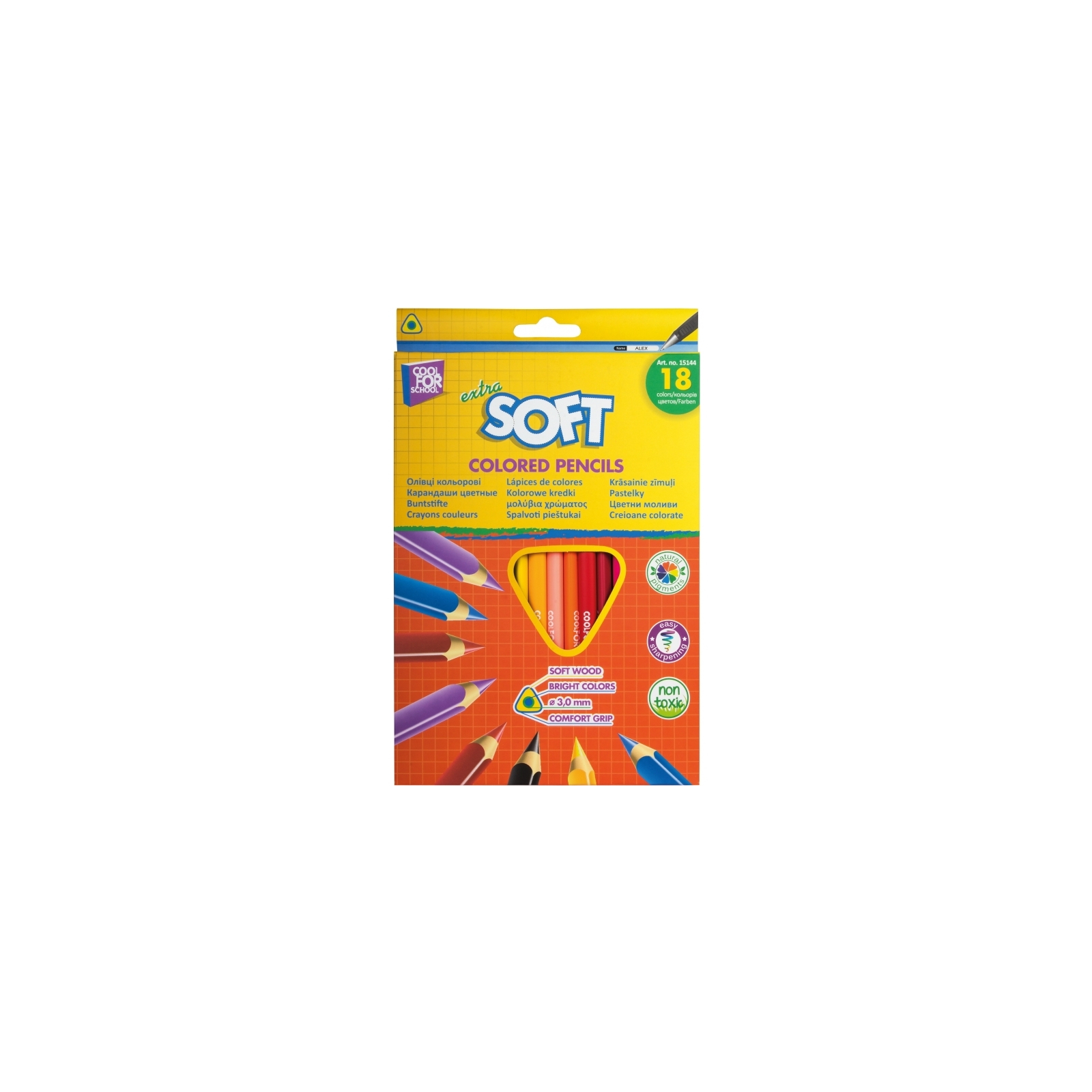 Олівці кольорові Cool For School Extra Soft 18 кольорів (CF15144)