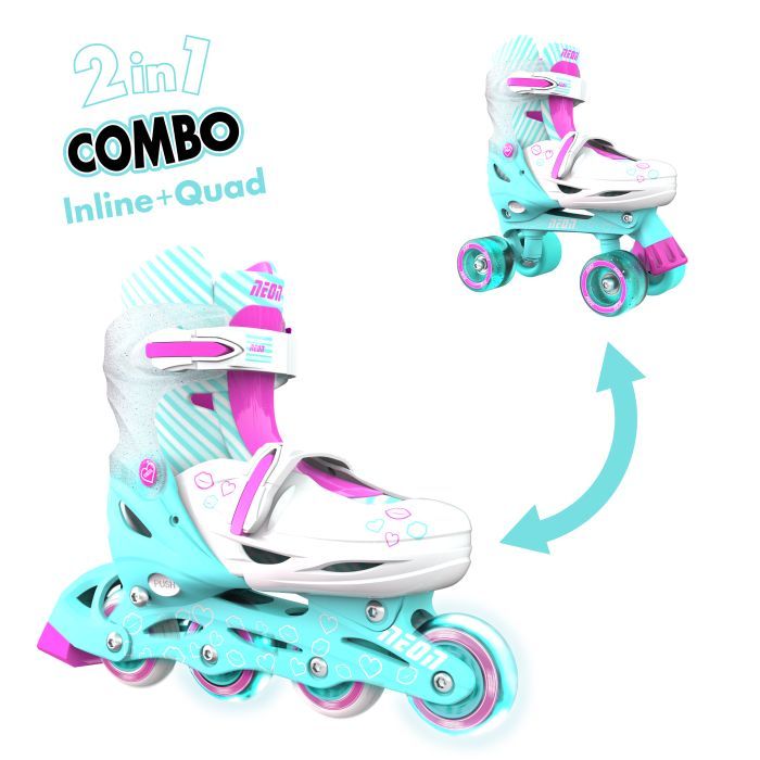 Роликові ковзани Neon Сombo Turquoise розмір 34-37 (NT10T4)