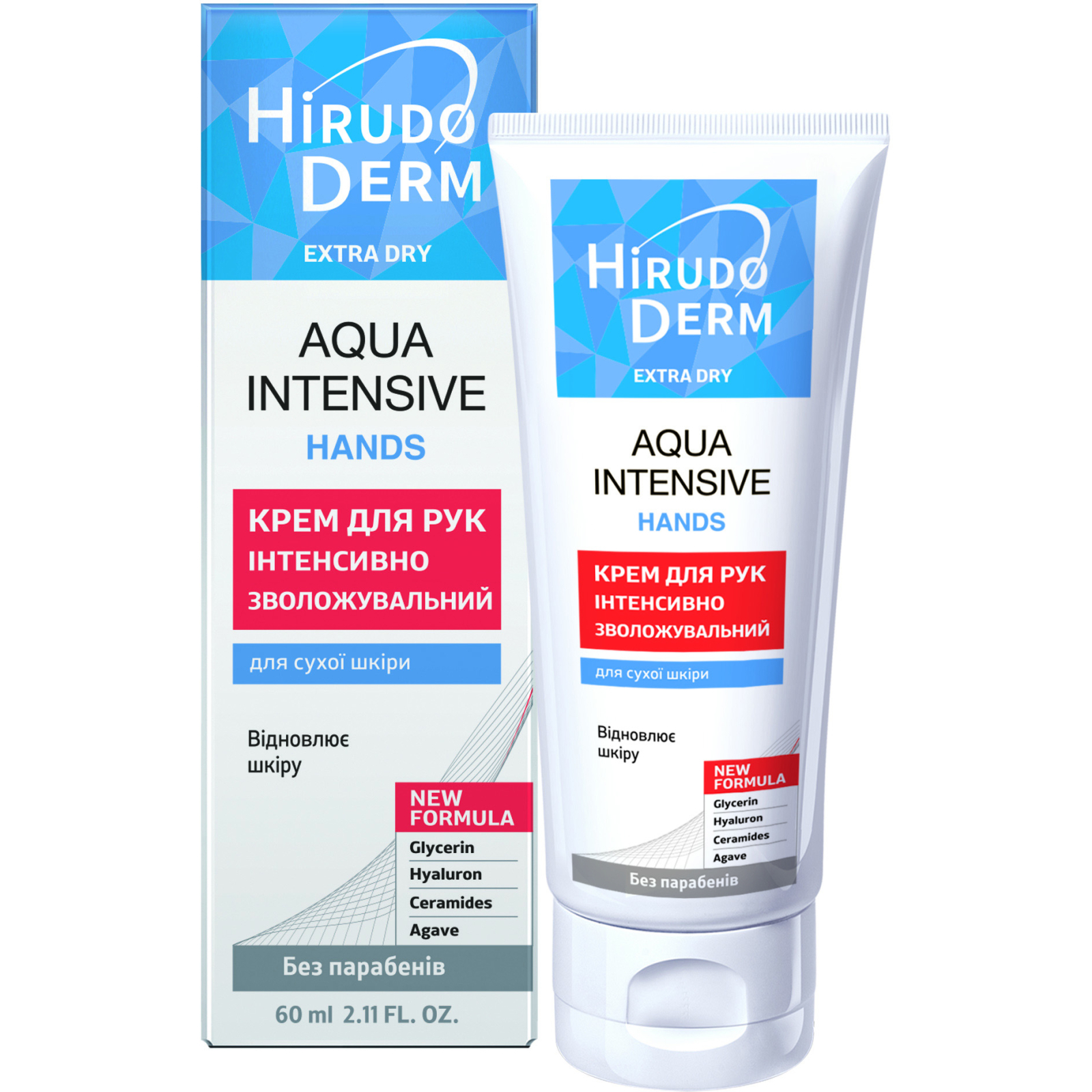 Крем для рук Біокон Hirudo Derm Extra Dry Aqua Intensive Hand Интенсивно увлажняющий 60 мл (4820008319050)