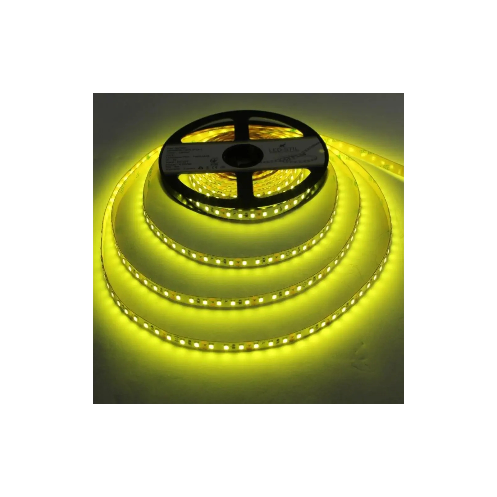 Світлодіодна стрічка LED-STIL 9,6 Вт/м 2835 120 діодів IP33 12 Вольт 70 lm ЛИМОННИЙ (DFN2835-120A-IP33-L) зображення 5