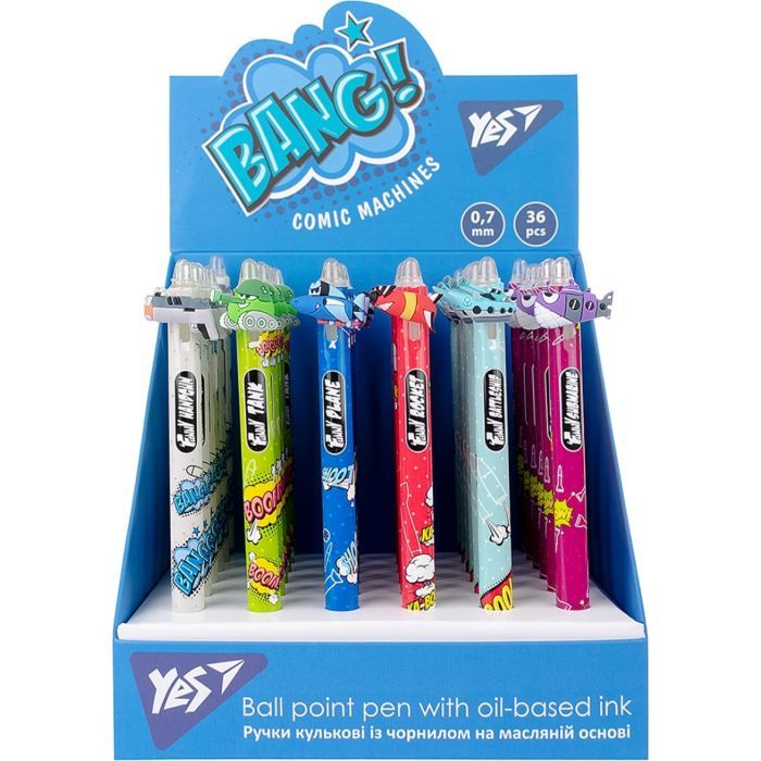 Ручка кулькова Yes Comic machines автоматична 0,7 мм синя (412004) зображення 6