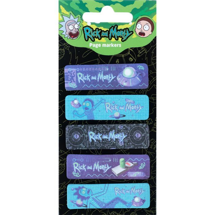 Стикер-закладка Kite бумажная с рисунком Rick and Morty 100 шт, 5х20 шт (RM23-480)