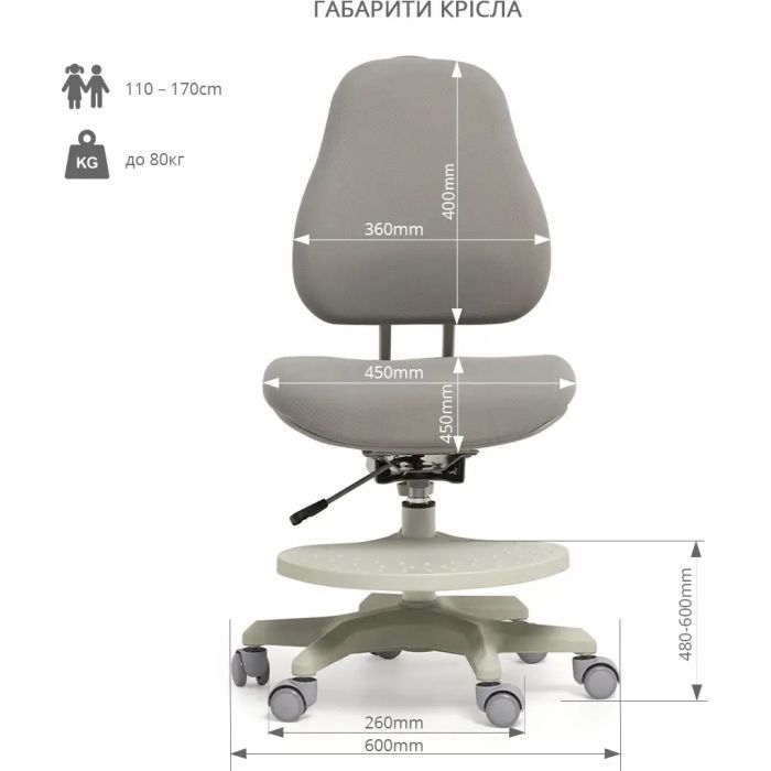 Дитяче крісло Cubby Paeonia Grey зображення 8