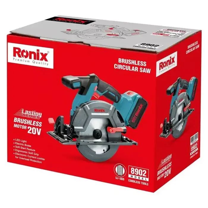 Дискова пила Ronix циркулярна акумуляторна 20В (без АКБ та ЗП) (8902) зображення 11