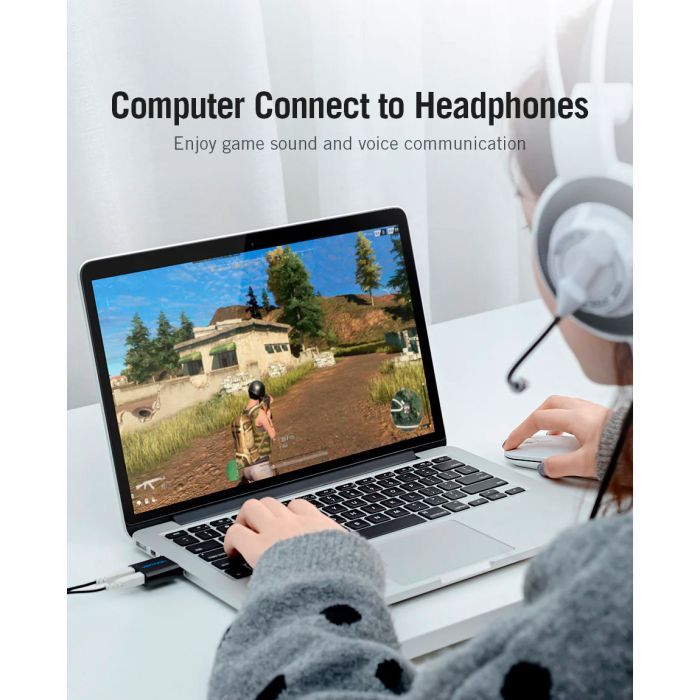 Звуковая плата Vention Audio USB 2х3,5mm jack Metal (VAB-S17-B) изображение 11
