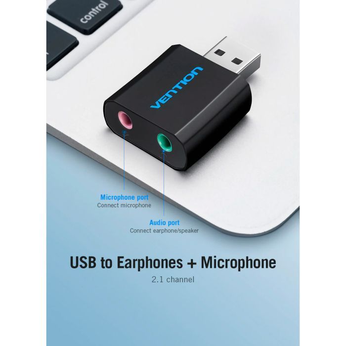 Звуковая плата Vention Audio USB 2х3,5mm jack Metal (VAB-S17-B) изображение 6