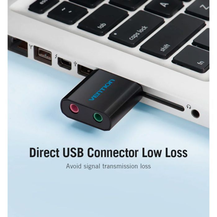 Звуковая плата Vention Audio USB 2х3,5mm jack Metal (VAB-S17-B) изображение 7