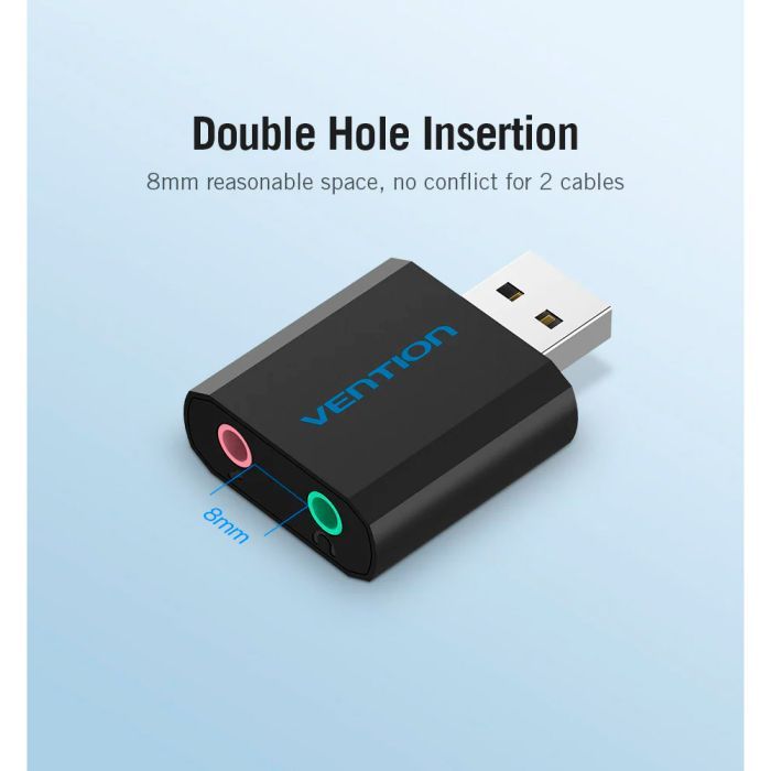 Звуковая плата Vention Audio USB 2х3,5mm jack Metal (VAB-S17-B) изображение 9