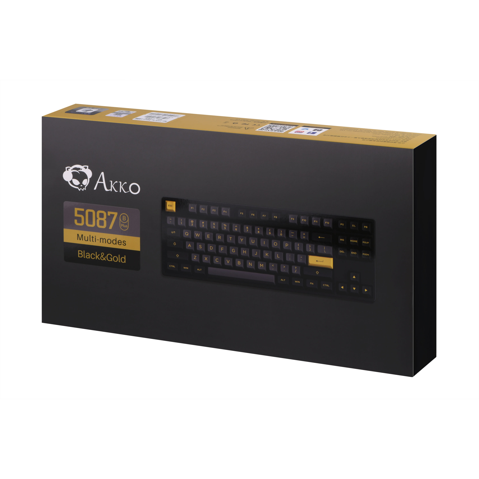 Клавиатура Akko 5087B Plus Black Gold 87Key V3 Cream Yellow Hot-swappable UA RGB Black (6925758624206) изображение 14