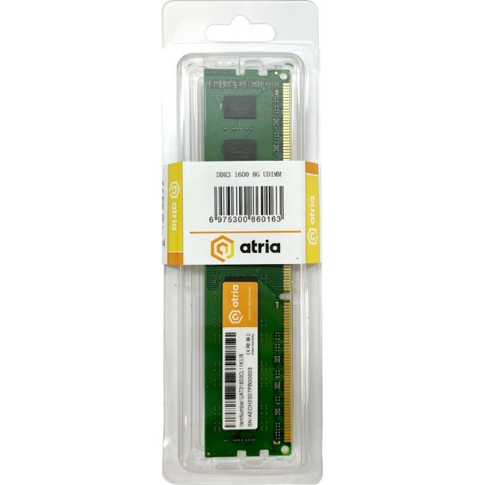 Модуль пам'яті для комп'ютера DDR3 8GB 1600 MHz ATRIA (UAT31600CL11K1/8) зображення 3
