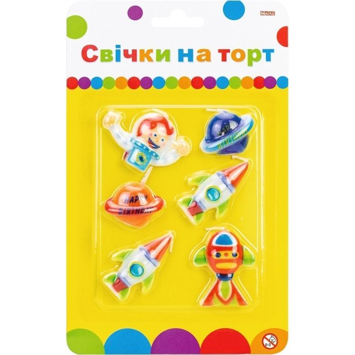 Свеча Maxi Космос 6 шт на торт (MX624028)