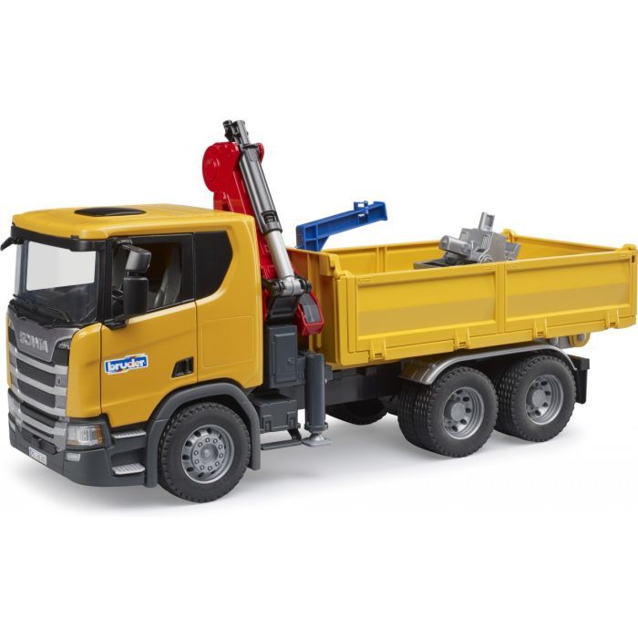 Спецтехника Bruder Scania Super 560R с краном-манипулятором 1:16 с аксессуарами (03551) изображение 7