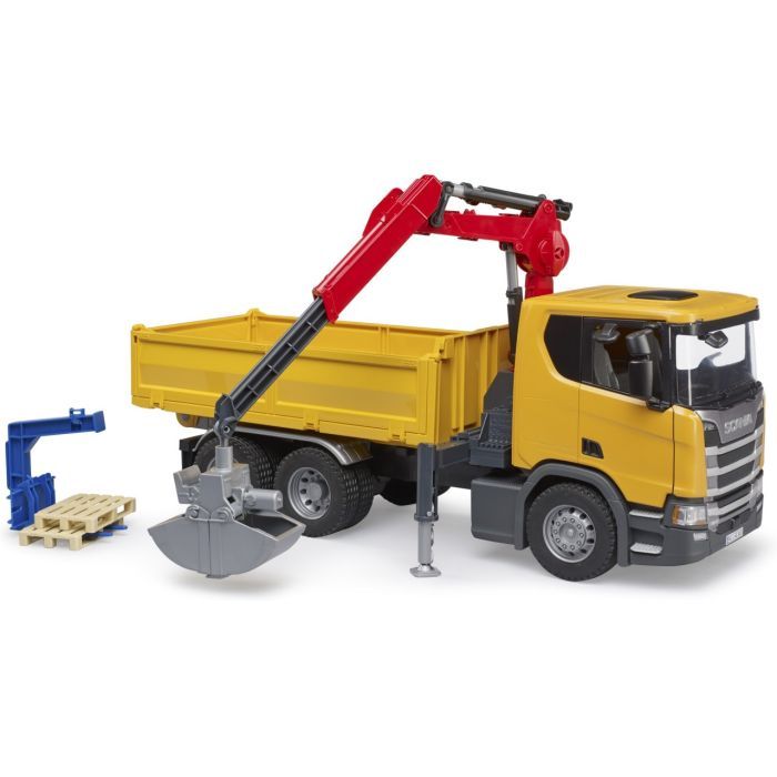 Спецтехника Bruder Scania Super 560R с краном-манипулятором 1:16 с аксессуарами (03551) изображение 9