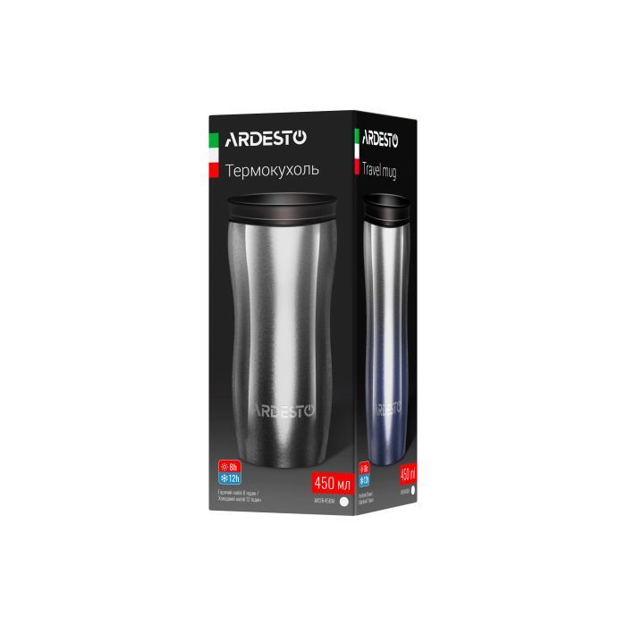 Термокружка Ardesto Metallic 450 мл Синя (AR2645GM) изображение 7