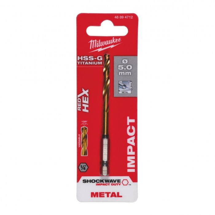 Сверло Milwaukee по металлу RedHEX HSS-G TiN, 12,0 мм (48894727) изображение 3