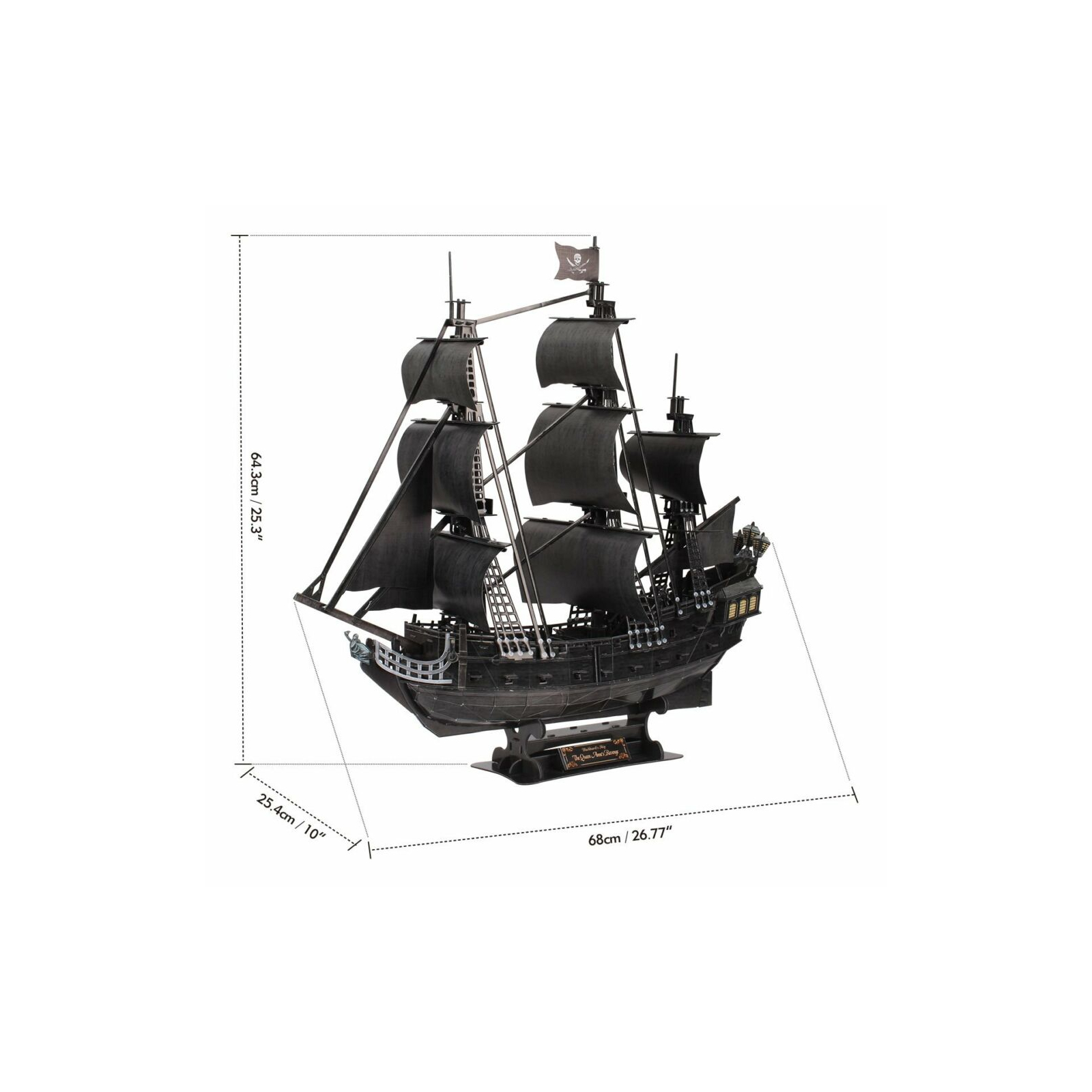 Пазл Cubic Fun Трехмерная головоломка-конструктор Корабль Черной Бороды "Месть Королевы Анны" (T4018h) изображение 4