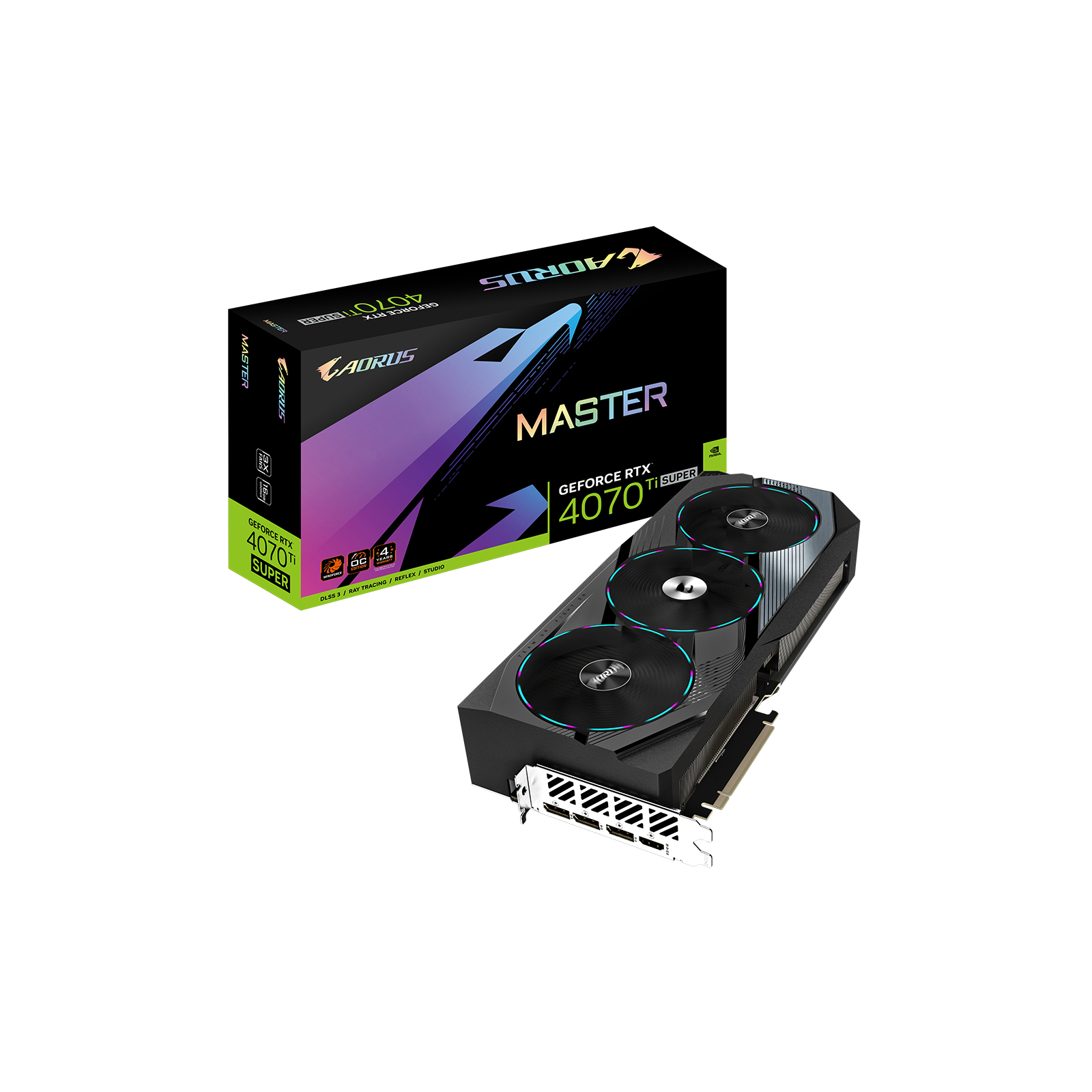 Видеокарта GIGABYTE GeForce RTX4070Ti SUPER 16Gb AORUS MASTER (GV-N407TSAORUS M-16GD) изображение 2