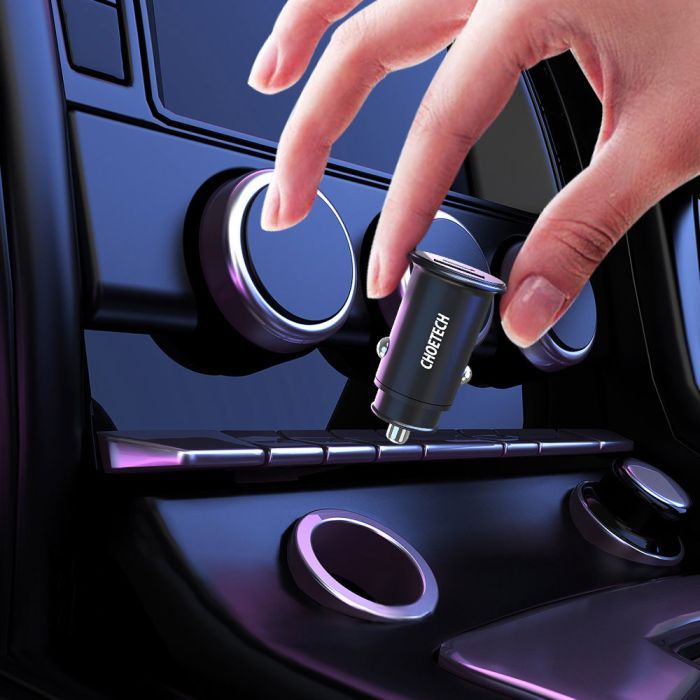 Зарядное устройство Choetech Car USB-A/USB-C 30W QC3.0/PD (TC0006-V2-BK) изображение 8