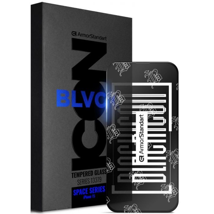 Скло захисне Armorstandart Space Black Icon Apple iPhone 15 Black (ARM68225)