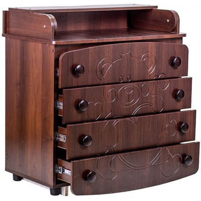 Комод-пеленатор Angelo Мишка с сердцем (айвори) 90х51х90 (14002) изображение 3