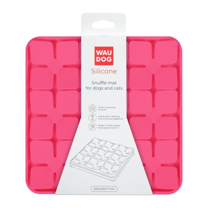 Універсальний посуд для тварин WAUDOG Silicone Килимок для пошуку корму 20х20х1.7 см жовтий (23518) зображення 2