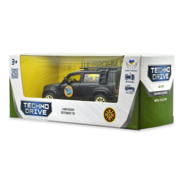 Машина TechnoDrive Автомодель серії Шеврони Героїв - Land Rover Defender 110 - ГУР МО (250364M) зображення 5