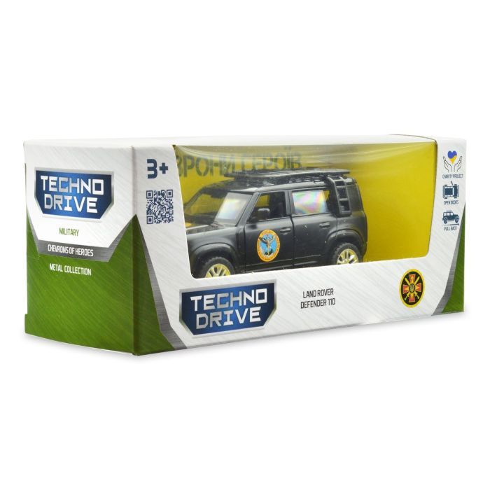 Машина TechnoDrive Автомодель серії Шеврони Героїв - Land Rover Defender 110 - ГУР МО (250364M) зображення 7