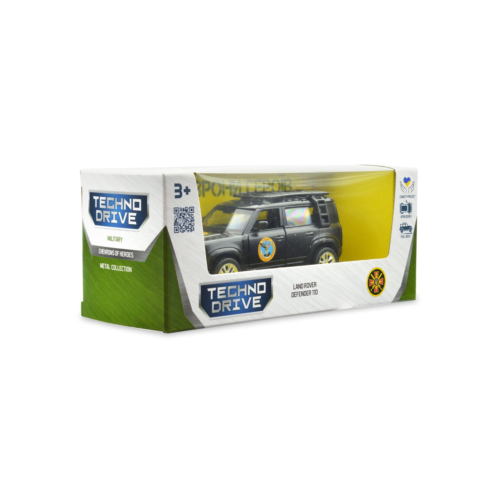 Машина Techno Drive Автомодель серии Шевроны Героев - Land Rover Defender 110 - ГУР МО (250364M) изображение 7