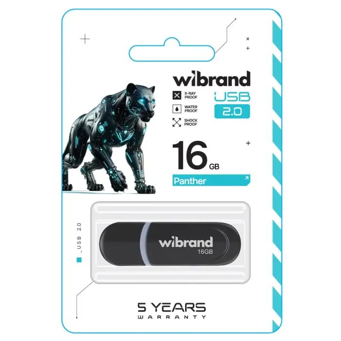 USB флеш накопитель Wibrand 4GB Panther Black USB 2.0 (WI2.0/PA4P2B) изображение 2