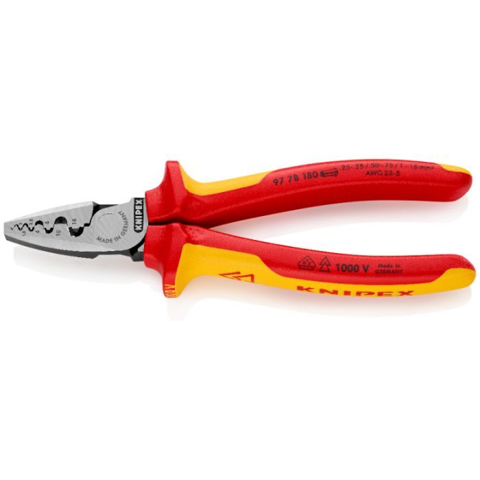 Затискач для клем KNIPEX для тонкостенных контактных гильз (97 78 180)