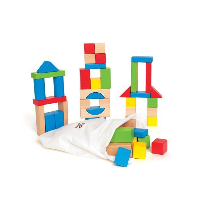 Развивающая игрушка Hape Набор цветных деревянных блоков (E0409)