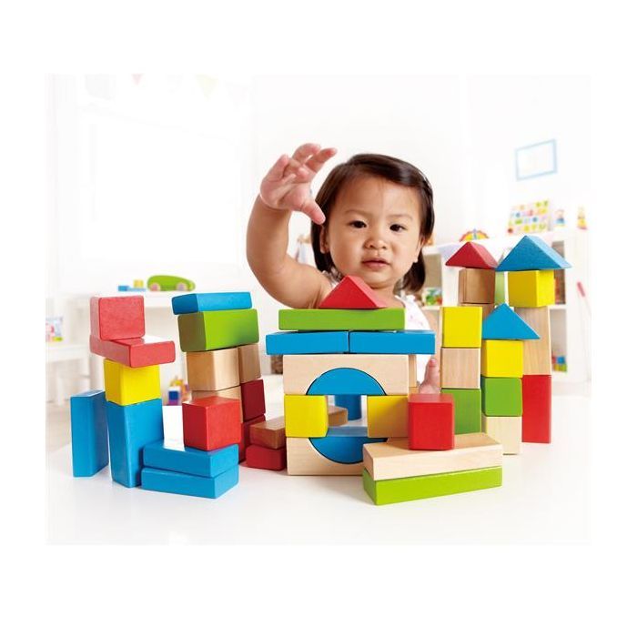 Развивающая игрушка Hape Набор цветных деревянных блоков (E0409) изображение 2