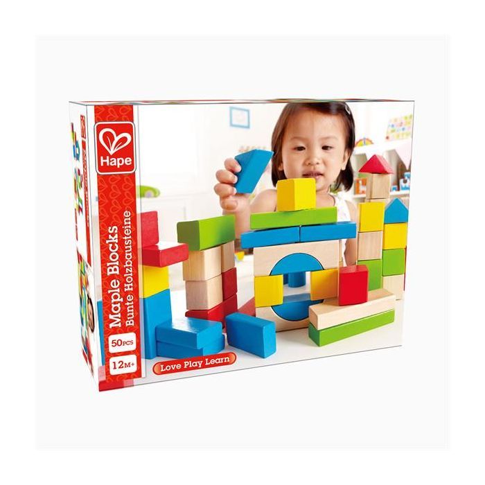 Развивающая игрушка Hape Набор цветных деревянных блоков (E0409) изображение 3