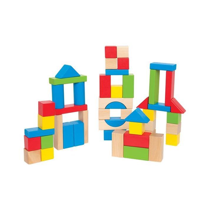 Развивающая игрушка Hape Набор цветных деревянных блоков (E0409) изображение 5