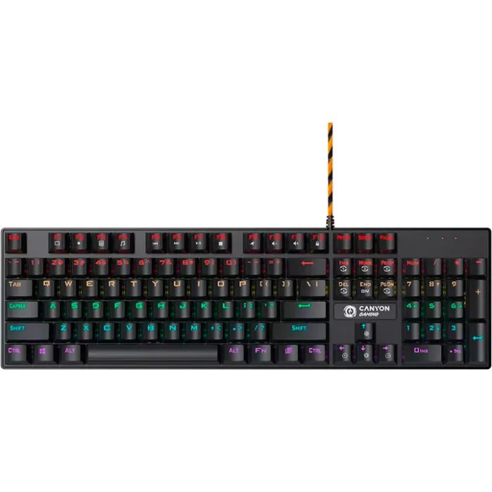 Клавиатура Canyon Deimos GK-4 Rainbow LED USB UA Black (CND-SKB4-US)