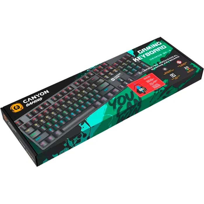 Клавиатура Canyon Deimos GK-4 Rainbow LED USB UA Black (CND-SKB4-US) изображение 3