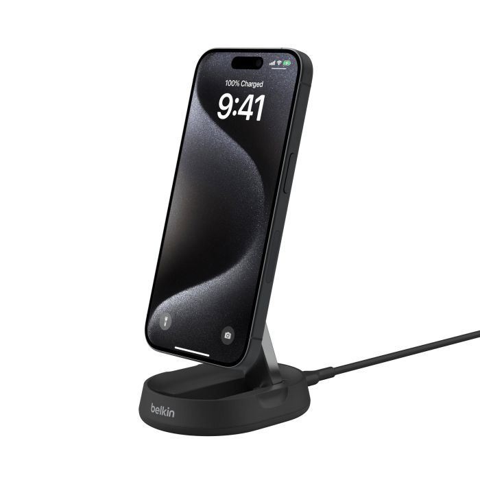 Зарядний пристрій Belkin 15W Magnetic Stand Qi2 black (WIA008BTBK) зображення 10