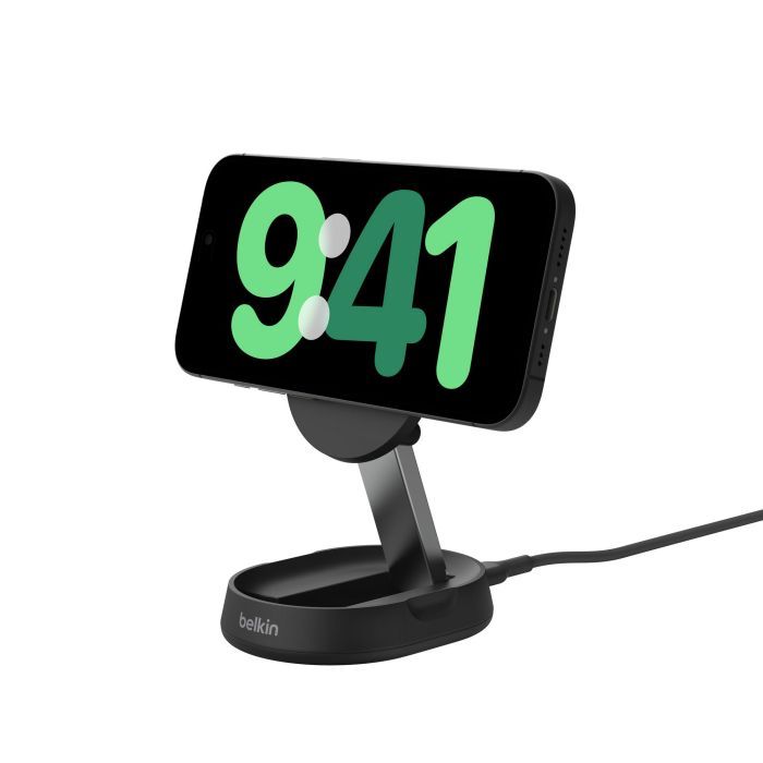 Зарядний пристрій Belkin 15W Magnetic Stand Qi2 black (WIA008BTBK) зображення 9