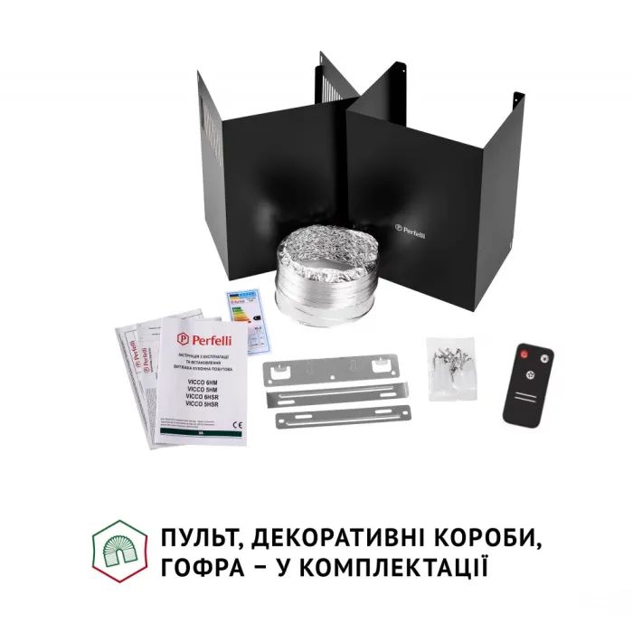Витяжка кухонна Perfelli VICCO 6HSR NERO зображення 10