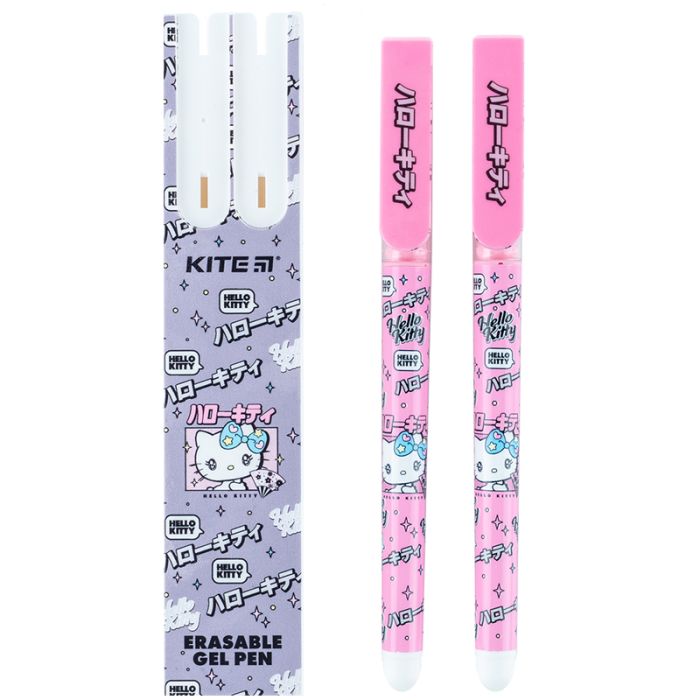 Ручка гелевая Kite пиши-стирай Hello Kitty синяя, 2 шт в пенале (HK24-069-2) изображение 2