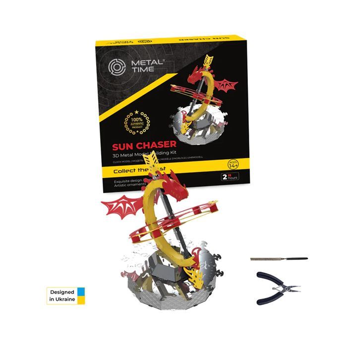 Конструктор Metal Time Коллекционная модель Sun Chaser Dragon Stand Clock Солнечные часы (MT025)