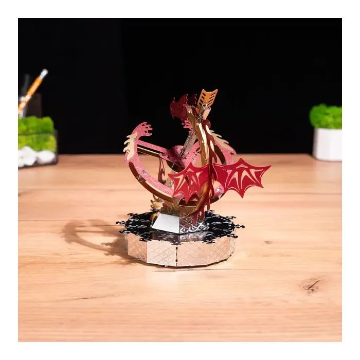 Конструктор Metal Time Коллекционная модель Sun Chaser Dragon Stand Clock Солнечные часы (MT025) изображение 8