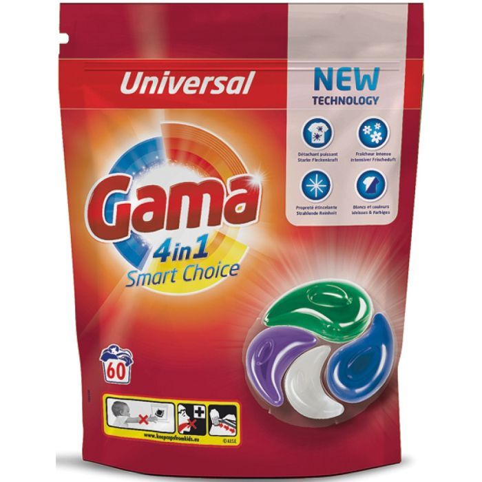 Капсулы для стирки Gama 4 in 1 Universal 60 шт. (8435495836728)