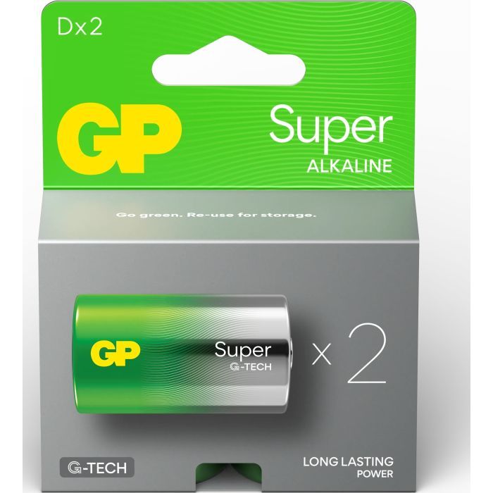 Батарейка Gp D Super Alkaline LR20 * 2 (13A21-SB2 / 4891199220142) зображення 2