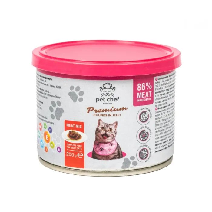 Вологий корм для кішок Pet Chef М'ясний мікс 415 г (4820255193571)