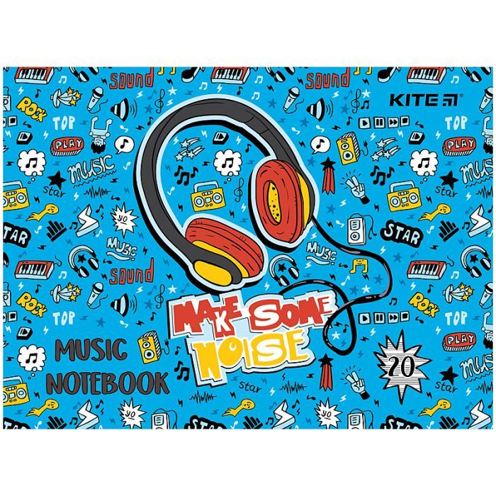 Тетрадь Kite для нот Headphones А5, 20 листов (K24-405)