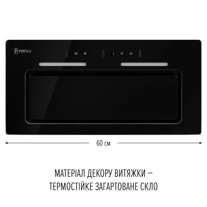 Витяжка кухонна Perfelli NUOVA 6JWRB NERO зображення 2